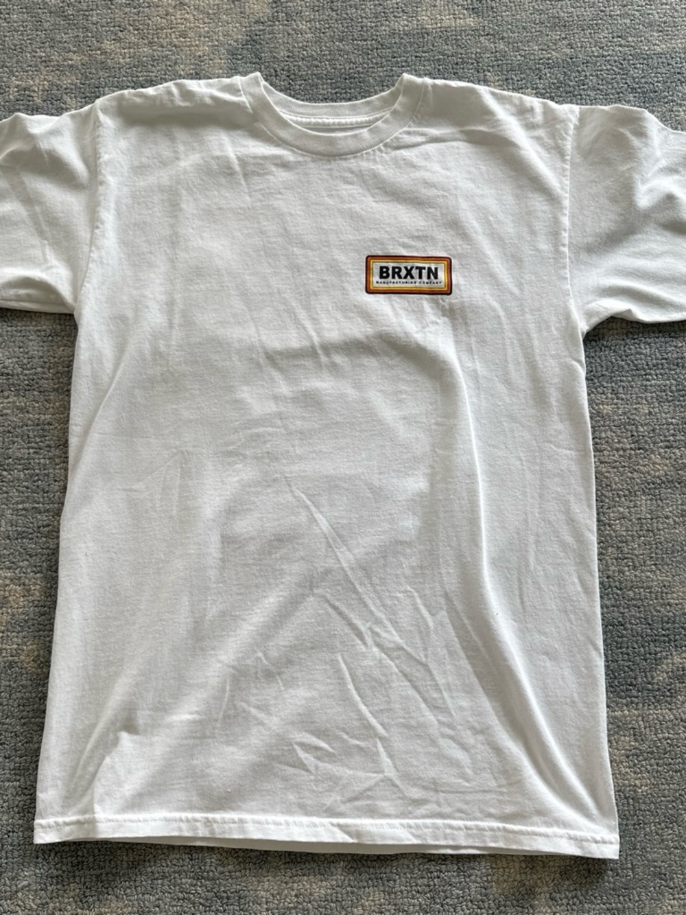 Brixton White Logo Tee with Retro Stripe